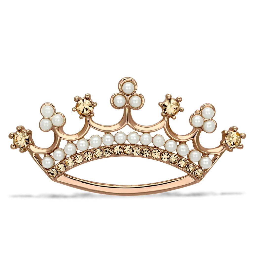 Rose gold crown brooch