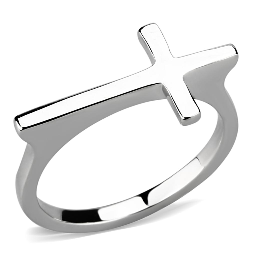 LO3978 - Rhodium Brass Ring with No Stone