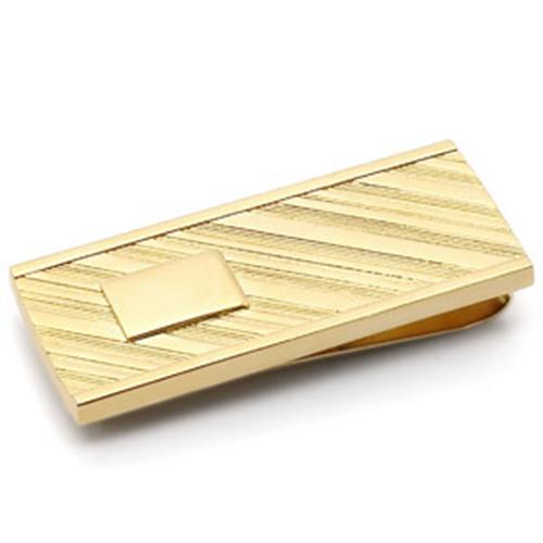 LO875 - Gold Brass Money clip with No Stone