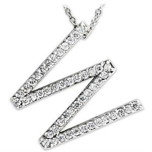 LOAS809 - Rhodium 925 Sterling Silver Pendant with AAA Grade CZ  in Clear
