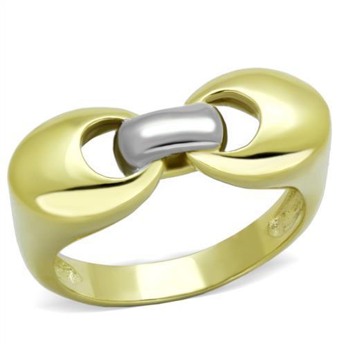 TK1915 - Two-Tone IP Gold (Ion Plating) Stainless Steel Ring with No Stone