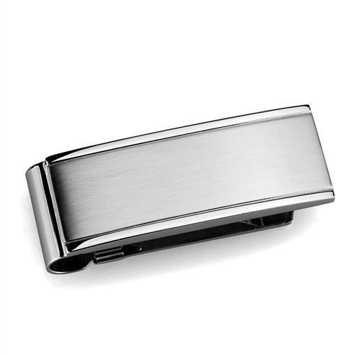 TK2070 - High polished (no plating) Stainless Steel Money clip with No Stone