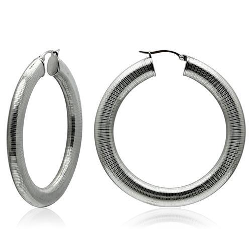 TK422 - High polished (no plating) Stainless Steel Earrings with No Stone