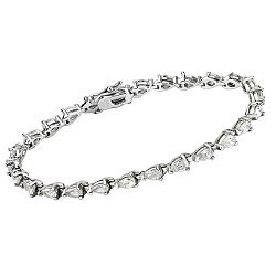 415803 - Rhodium Brass Bracelet with AAA Grade CZ  in Clear