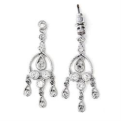 6X286 - High-Polished 925 Sterling Silver Earrings with AAA Grade CZ  in Clear