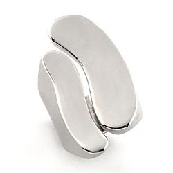 LO201 - Rhodium White Metal Ring with No Stone