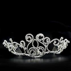 LO2113 - Imitation Rhodium Brass Tiaras & Hair Clip with Top Grade Crystal  in Clear