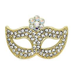 LO2808 - Flash Gold White Metal Brooches with Top Grade Crystal  in Aurora Borealis (Rainbow Effect)