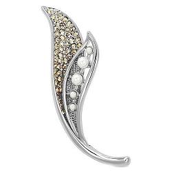 LO2876 - Imitation Rhodium White Metal Brooches with Synthetic Pearl in White