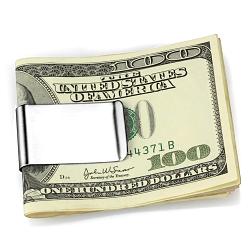 LO3380 - High polished (no plating) Stainless Steel Money clip with No Stone