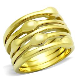TK106G - IP Gold(Ion Plating) Stainless Steel Ring with No Stone
